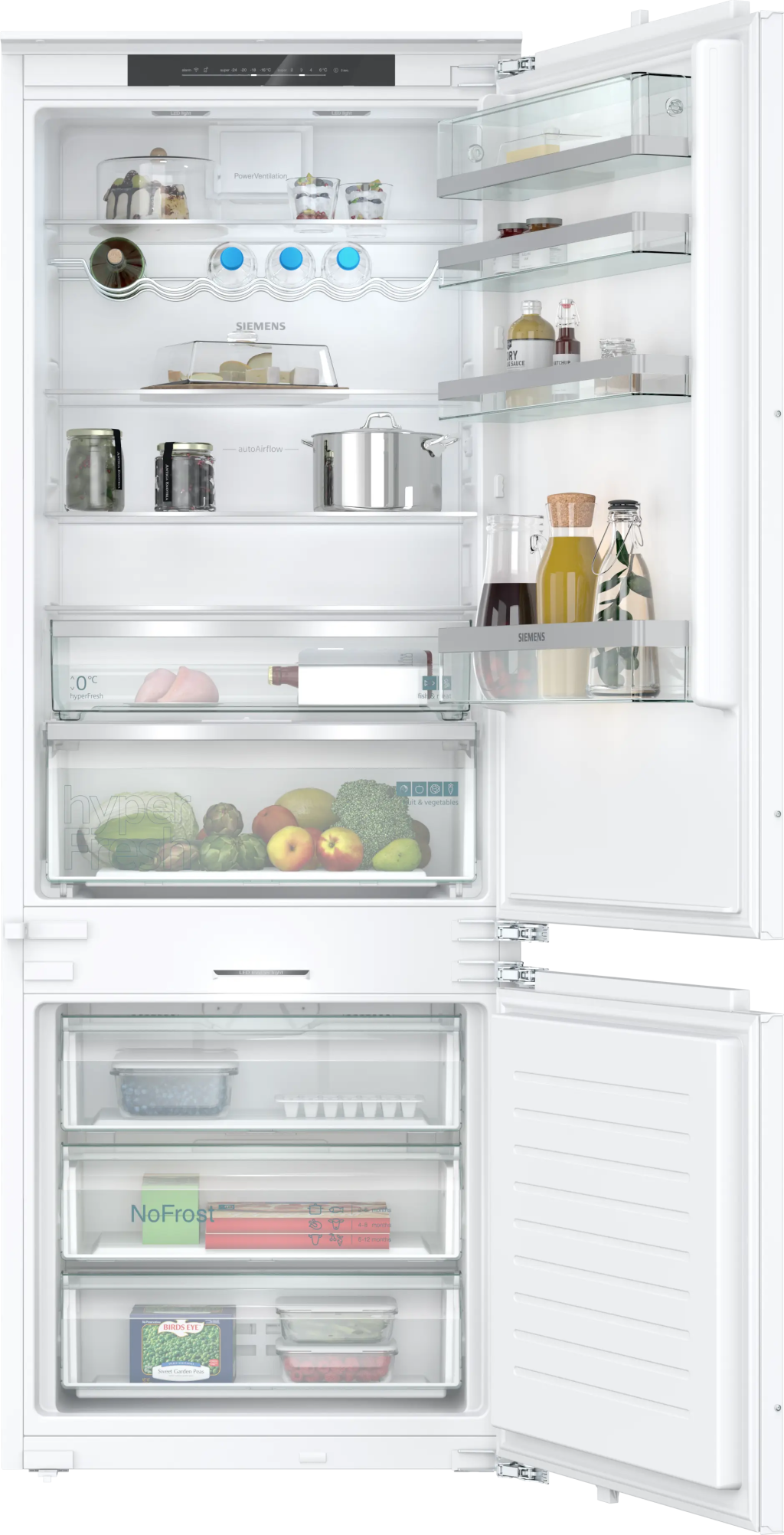 iQ500 Alttan Donduruculu Ankastre Buzdolabı 193.5 x 70.8 cm softClosing Düz Menteşe