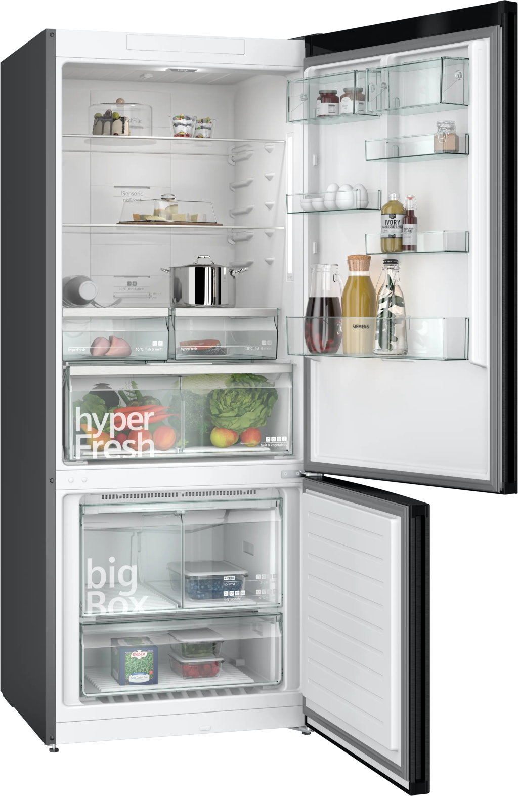 iQ500 Alttan Donduruculu Buzdolabı 186 x 75 cm BlackSteel, Total noFrost