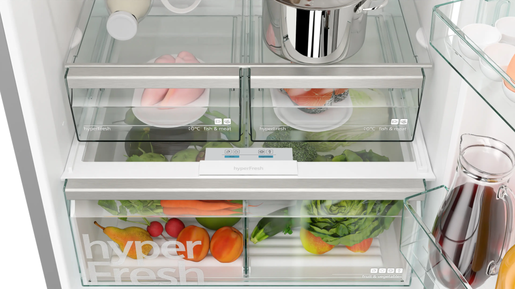 iQ500 Alttan Donduruculu Buzdolabı 186 x 75 cm Kolay temizlenebilir Inox, Total noFrost