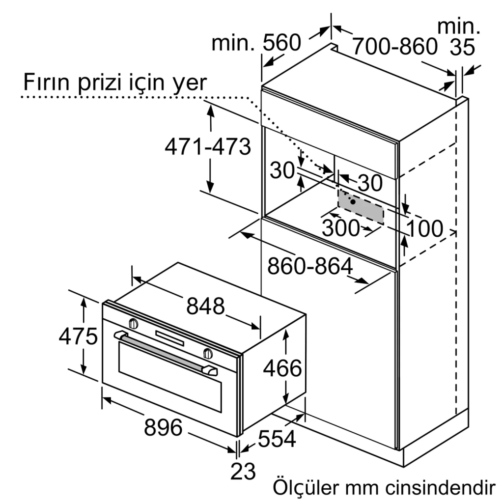 iQ500 Ankastre Fırın 90 x 48 cm Inox