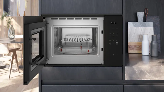 iQ500 Ankastre Mikrodalga, Izgara Fonksiyonlu 59 x 38 cm Siyah