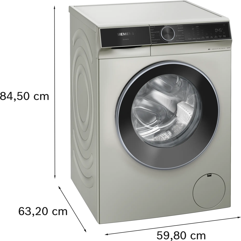 iQ500 Çamaşır Makinesi 10 kg maks. 1200 dev./dak., Gümüş