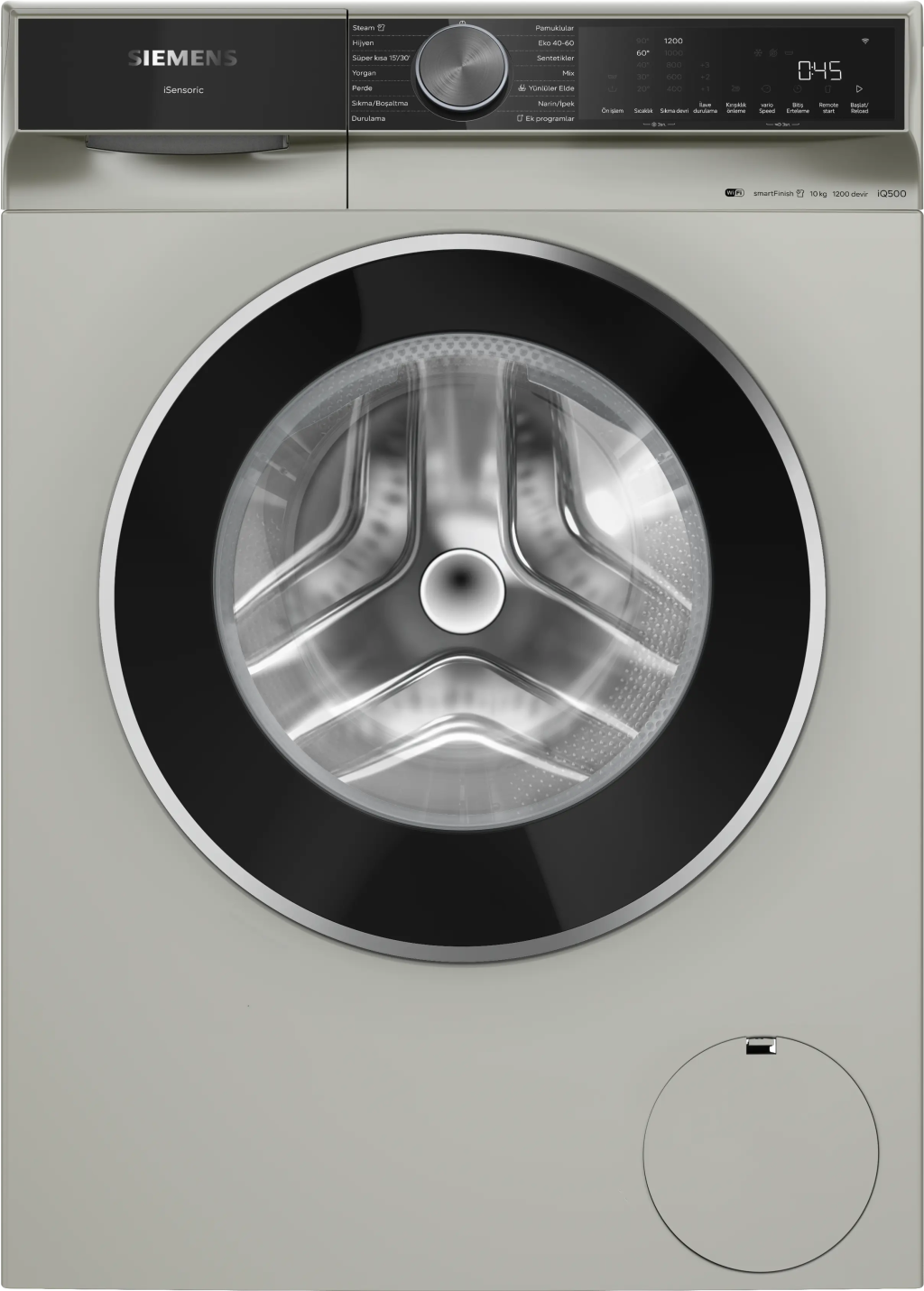 iQ500 Çamaşır Makinesi 10 kg maks. 1200 dev./dak., Gümüş