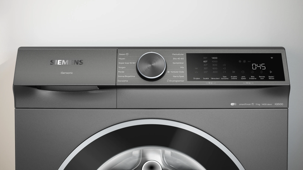 iQ500 Çamaşır Makinesi 11 kg maks. 1400 dev./dak., Antrasit