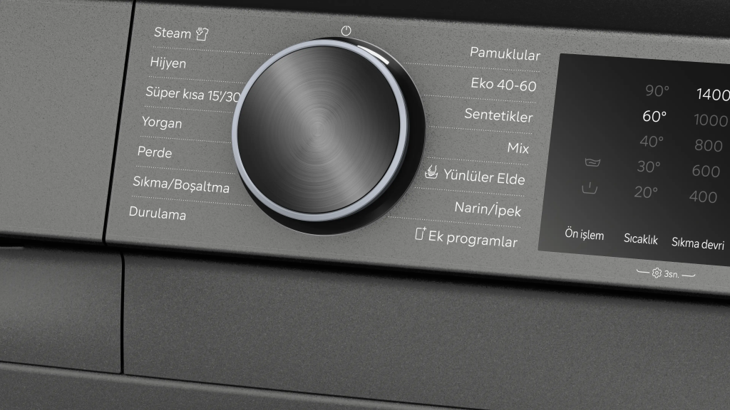 iQ500 Çamaşır Makinesi 11 kg maks. 1400 dev./dak., Antrasit