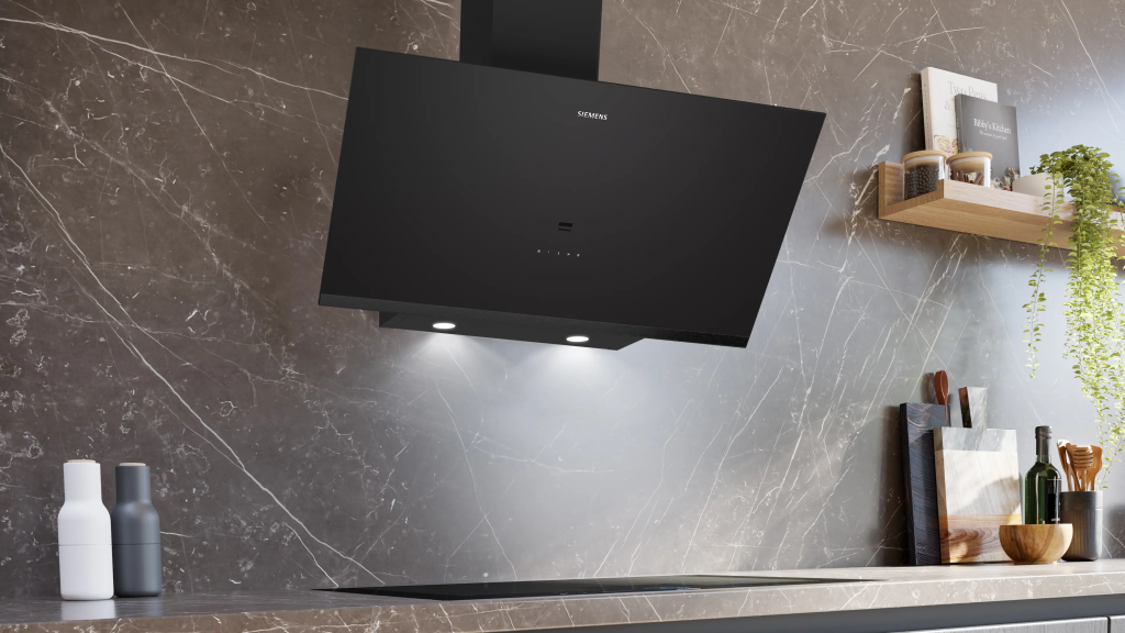 iQ500 Duvar Tipi Davlumbaz 90 cm Siyah Cam, Siyah