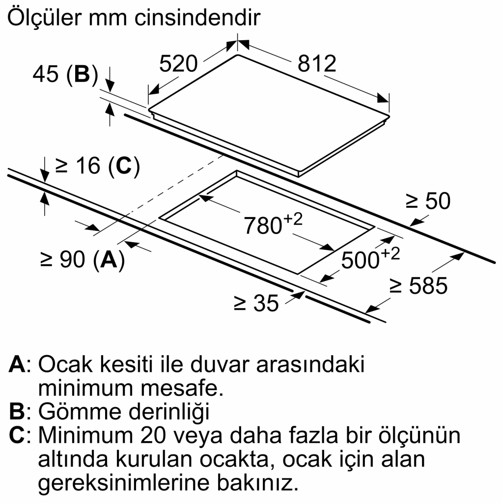 iQ500 Elektrikli Ocak 80 cm Çerçeveli Montaj