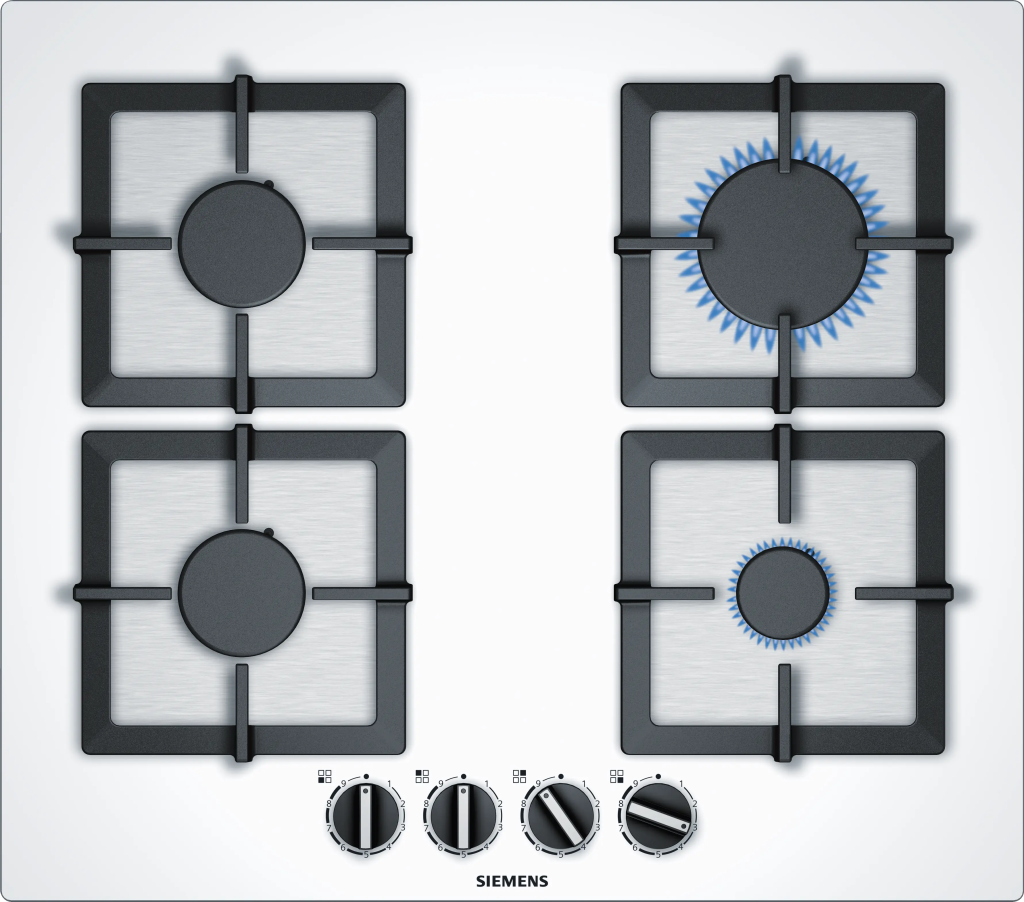 iQ500 Gazlı Ocak 60 cm Sert cam, Beyaz
