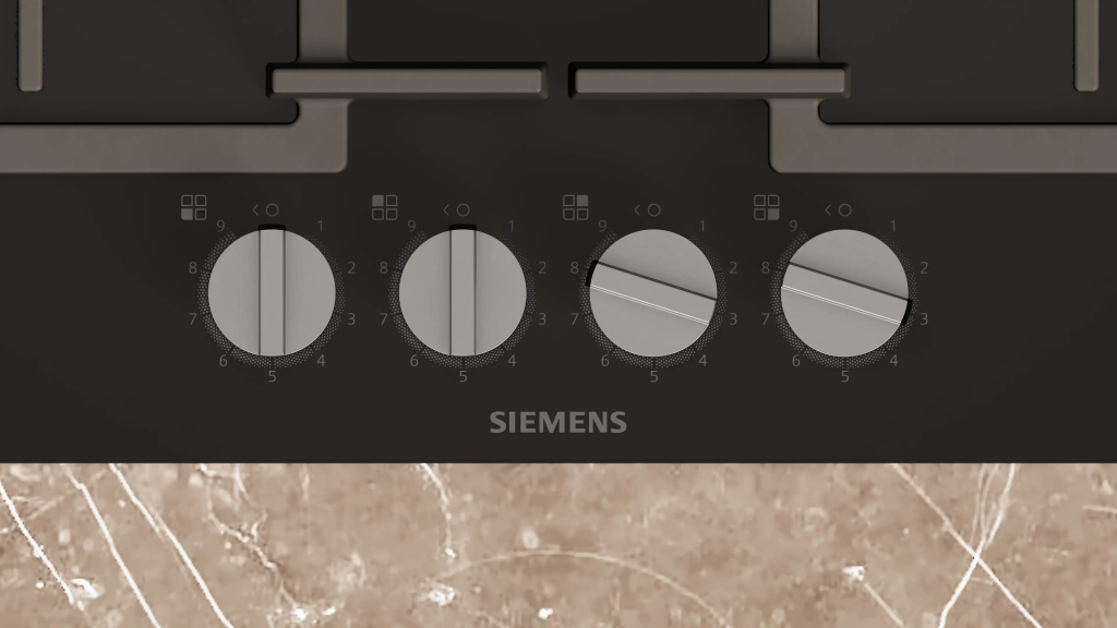 iQ500 Gazlı Ocak 60 cm Sert cam, Siyah