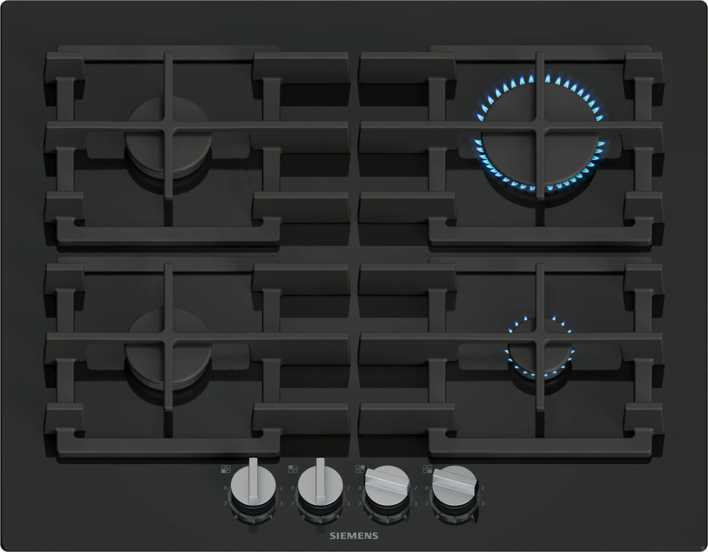 iQ500 Gazlı Ocak 60 cm Sert cam, Siyah