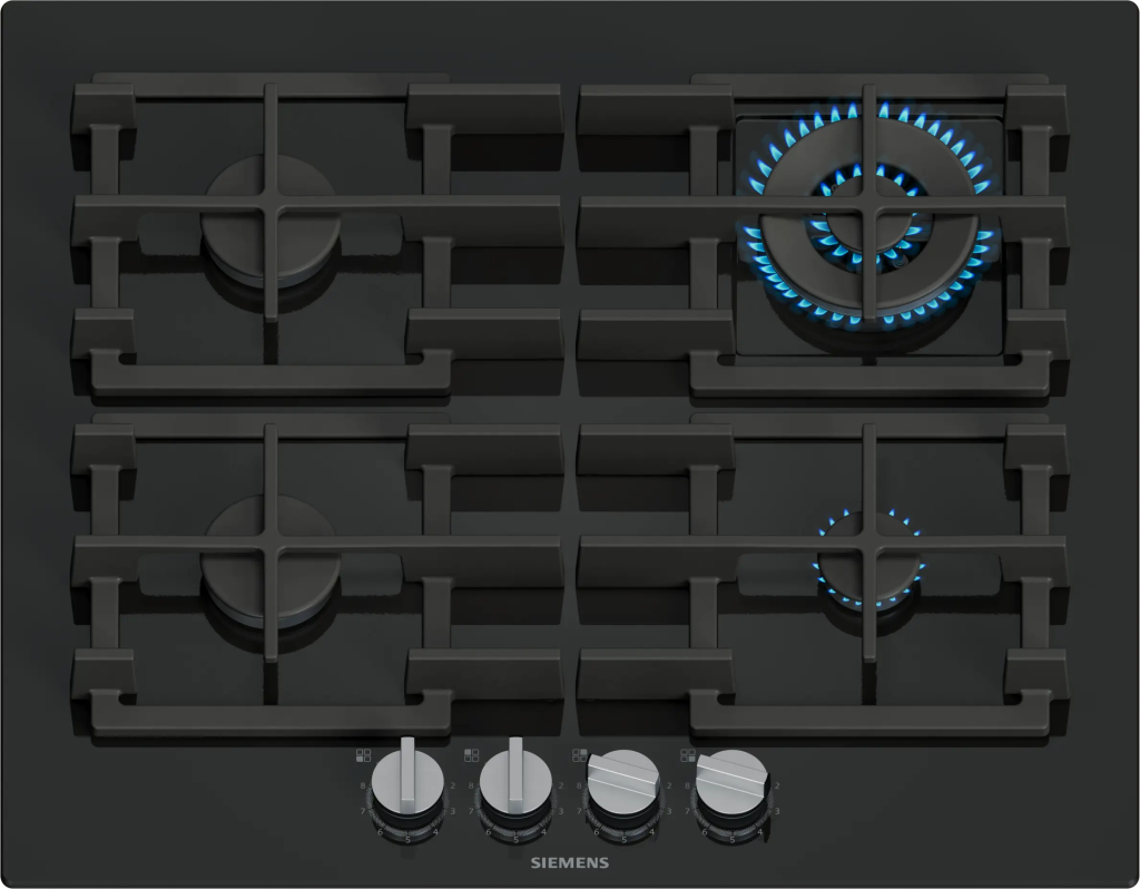 iQ500 Gazlı Ocak 60 cm Sert cam, Siyah