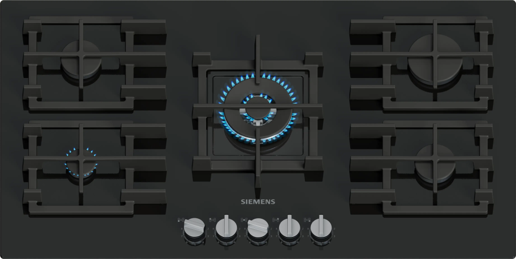 iQ500 Gazlı Ocak 90 cm Sert cam, Siyah