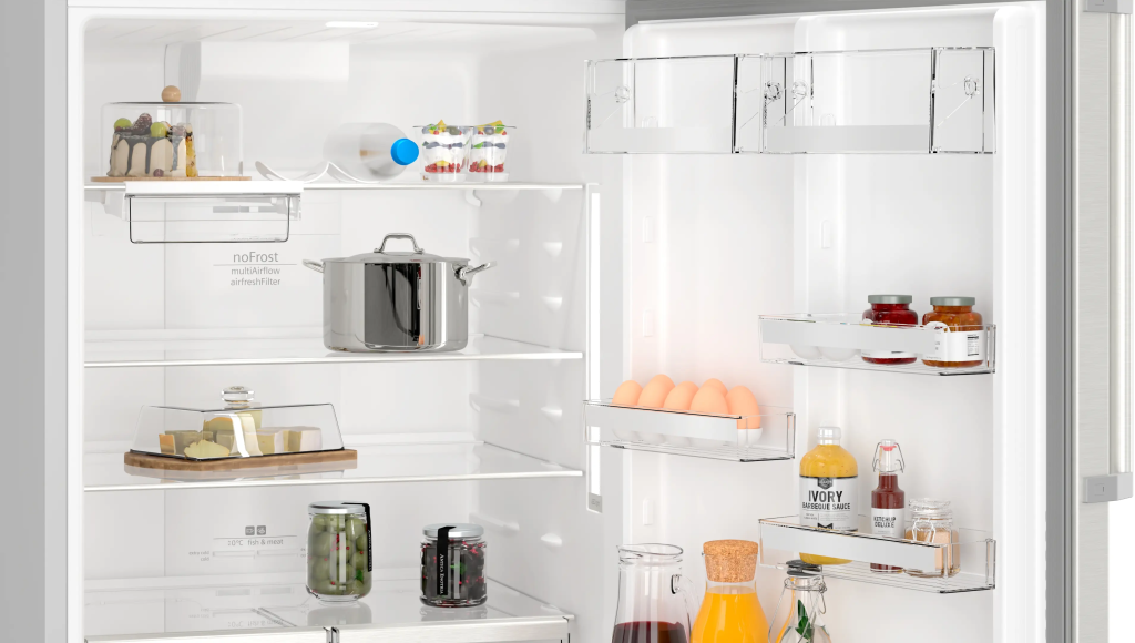 iQ500 Üstten Donduruculu Buzdolabı 186 x 75 cm Kolay temizlenebilir Inox, Total noFrost