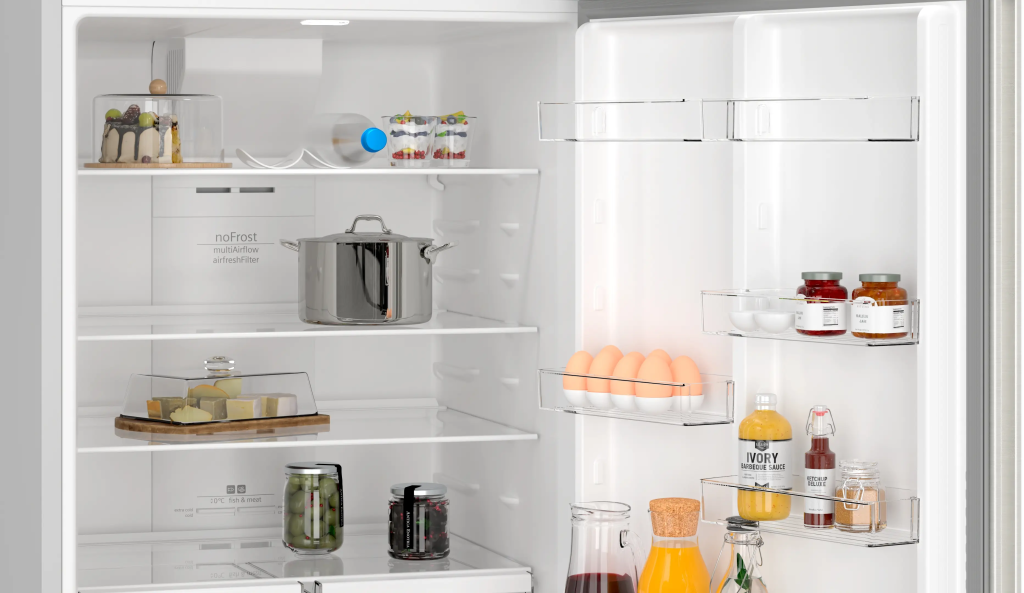 iQ500 Üstten Donduruculu Buzdolabı 186 x 75 cm Kolay temizlenebilir Inox, Total noFrost