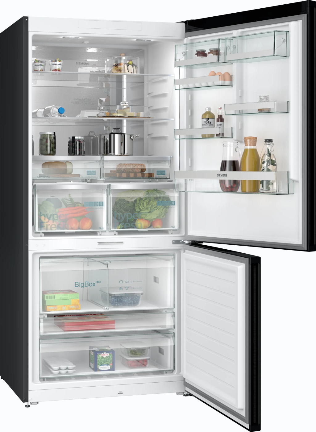 iQ700 Alttan Donduruculu Buzdolabı 186 x 86 cm BlackSteel, Total noFrost