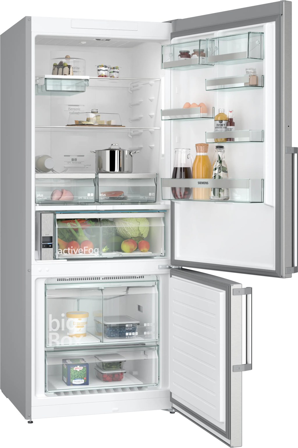 iQ700 Alttan Donduruculu Buzdolabı 186 x 75 cm Kolay temizlenebilir Inox, Total noFrost