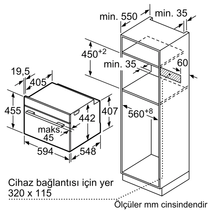 iQ700 Buharlı Fırın 60 x 45 cm Siyah