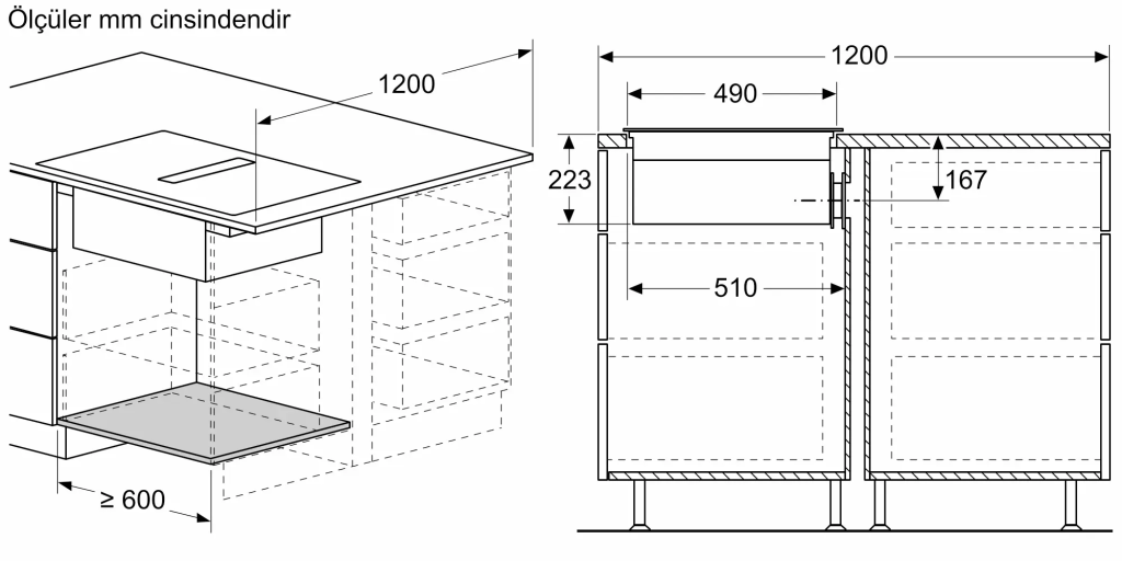 iQ700 Davlumbaz Entegreli İndüksiyon Ocak,, 80 cm Çerçeveli Montaj