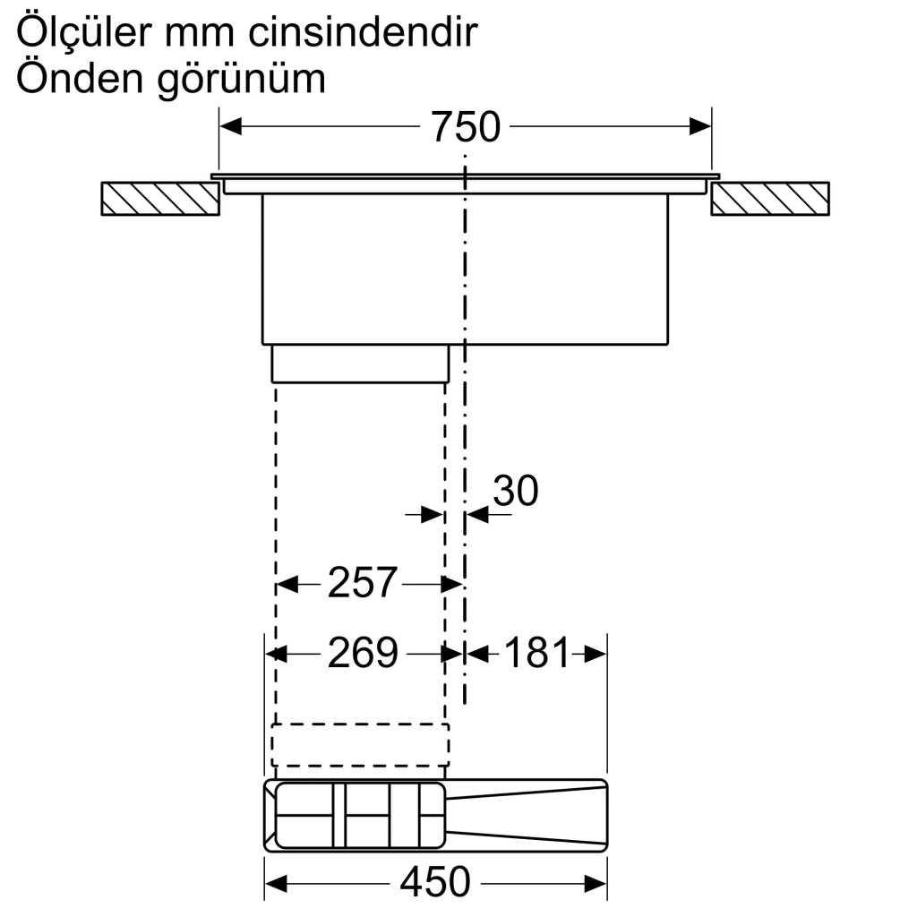 iQ700 Davlumbaz Entegreli İndüksiyon Ocak,, 80 cm Çerçeveli Montaj