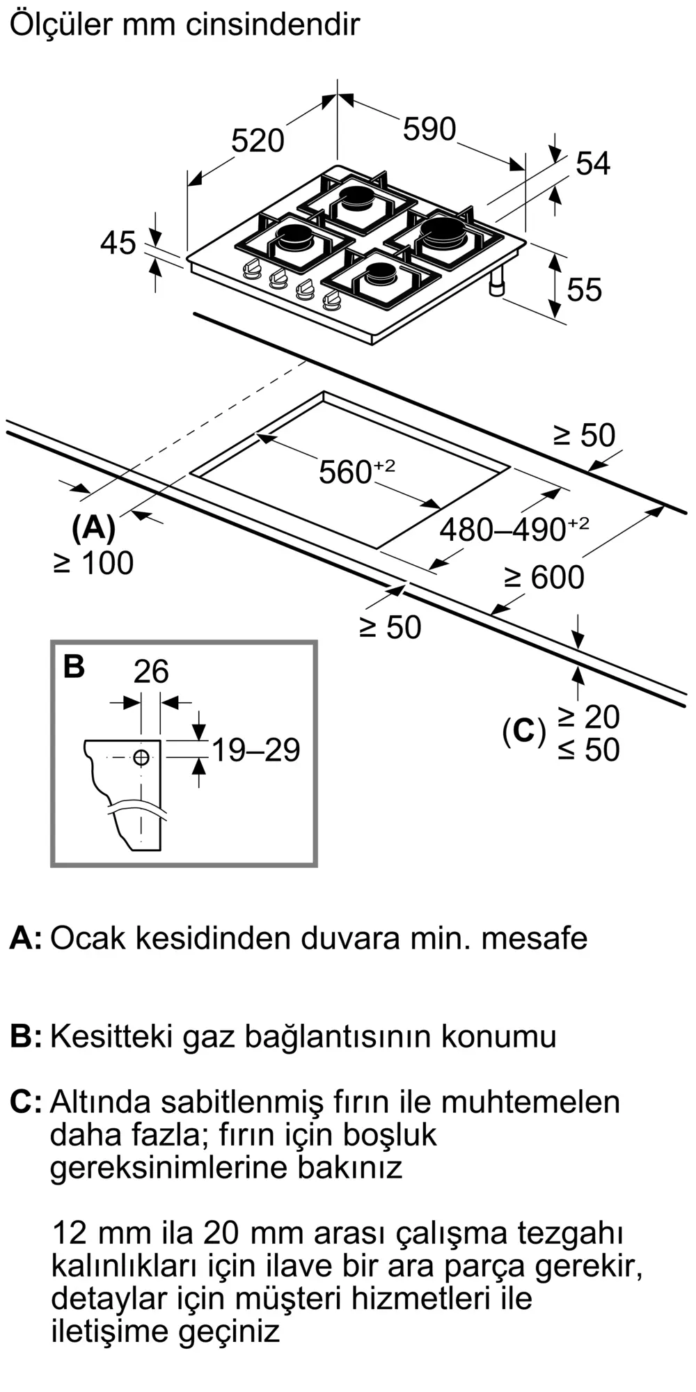 iQ700 Gazlı Ocak 60 cm Sert cam, Siyah