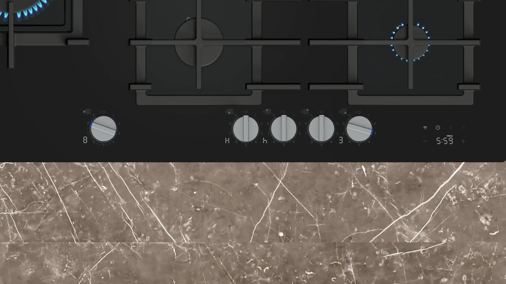 iQ700 Gazlı Ocak 90 cm Sert cam, Siyah