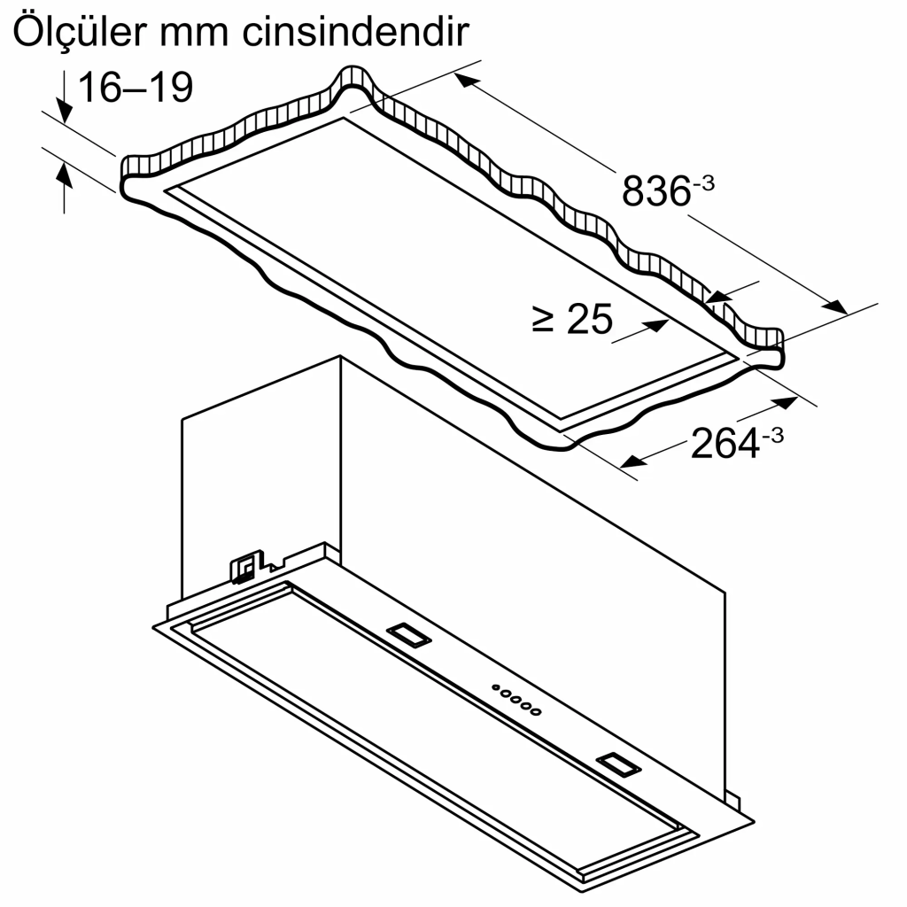 iQ700 Gömme Aspiratör 86 cm Siyah
