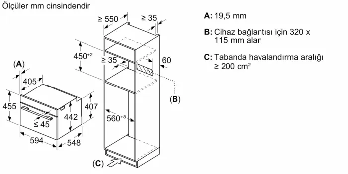 iQ700 Mikrodalga Fonksiyonlu Kompakt Ankastre Fırın 60 x 45 cm Siyah