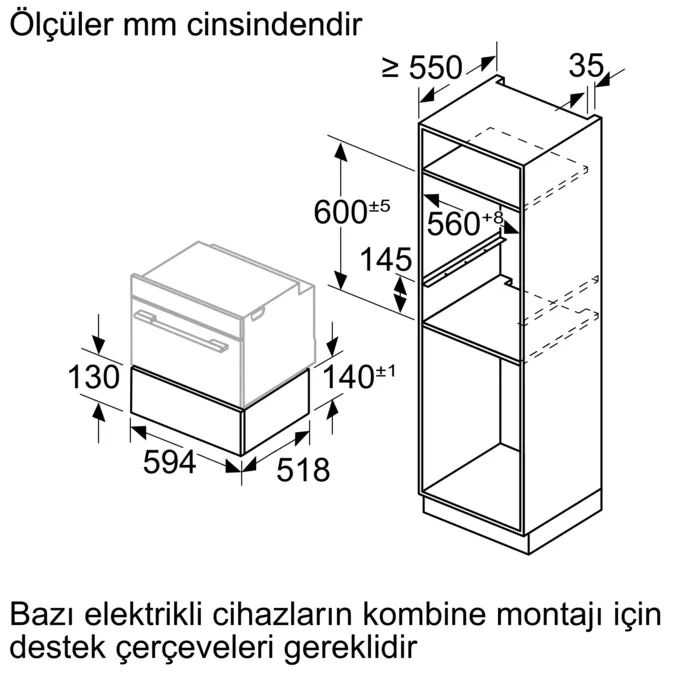 iQ700 Sıcak Tutma Çekmecesi 60 x 14 cm Siyah