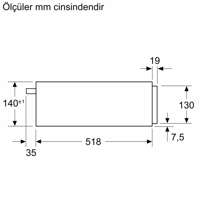 iQ700 Sıcak Tutma Çekmecesi 60 x 14 cm Siyah