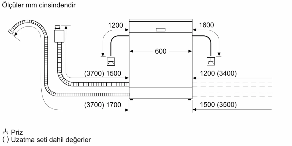 iQ700 Yarı Ankastre Bulaşık Makinesi 60 cm Paslanmaz çelik
