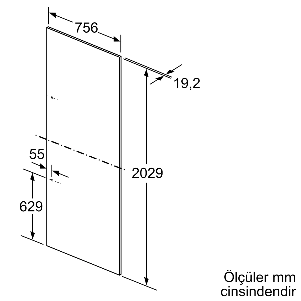 Kapı paneli 202,9 x 75,6 cm