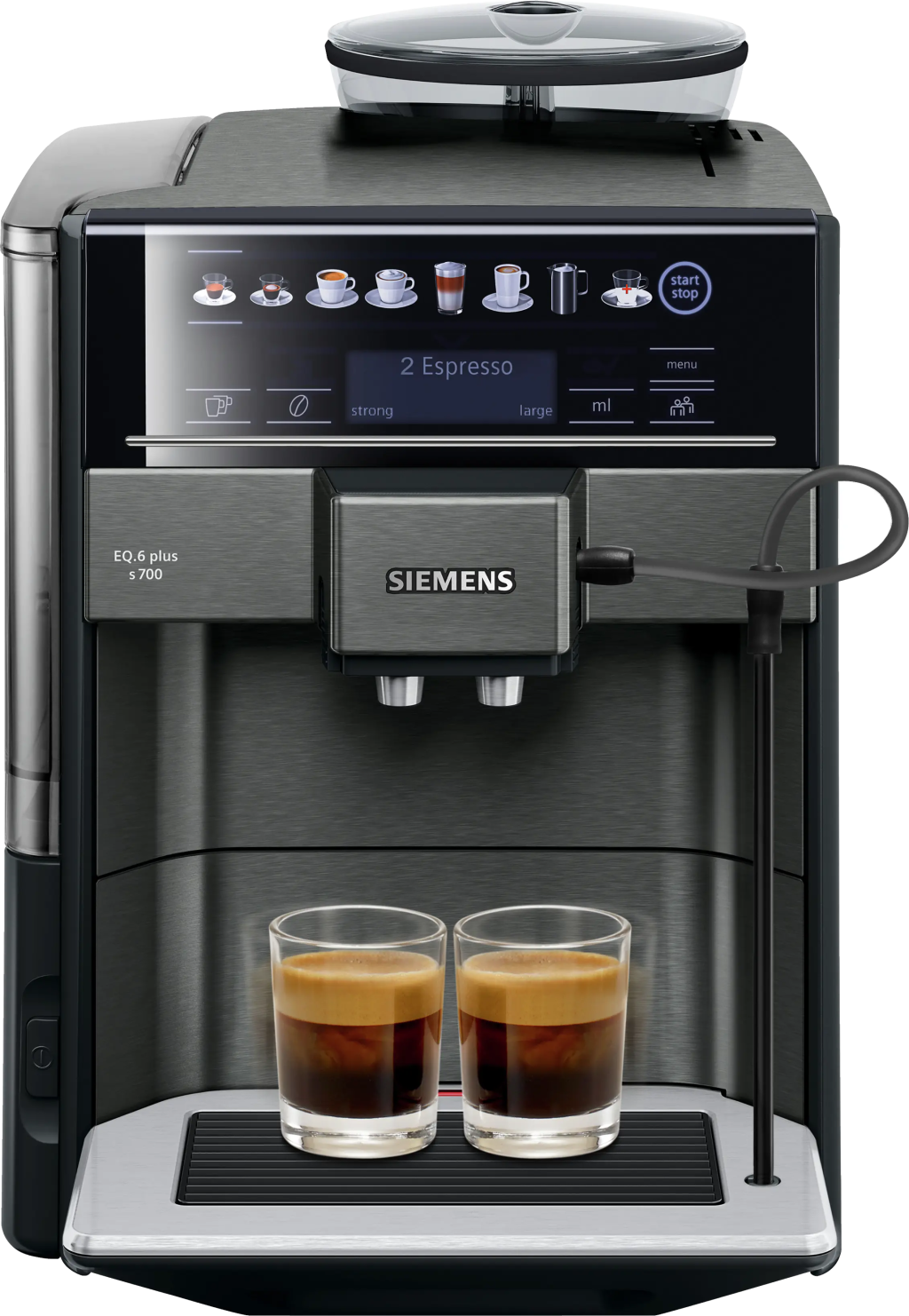 Tam Otomatik Kahve Makinesi EQ6 plus s700 Koyu inoks siyah